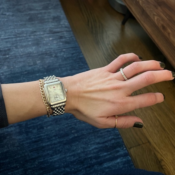 Michele Deco Diamond Watch – Silver with Mother of Pearl Face - Picture 7 of 15